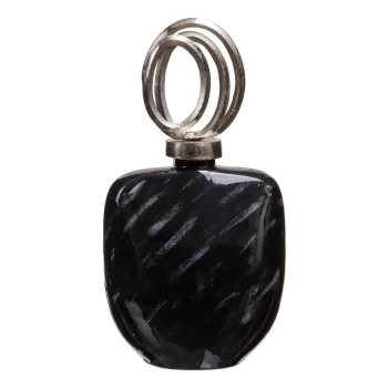 Vase 23 x 13 x 41 cm Crystal Black Metal Silver 2