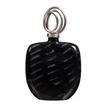 Vase 28 x 14 x 48 cm Crystal Black Metal Silver 2