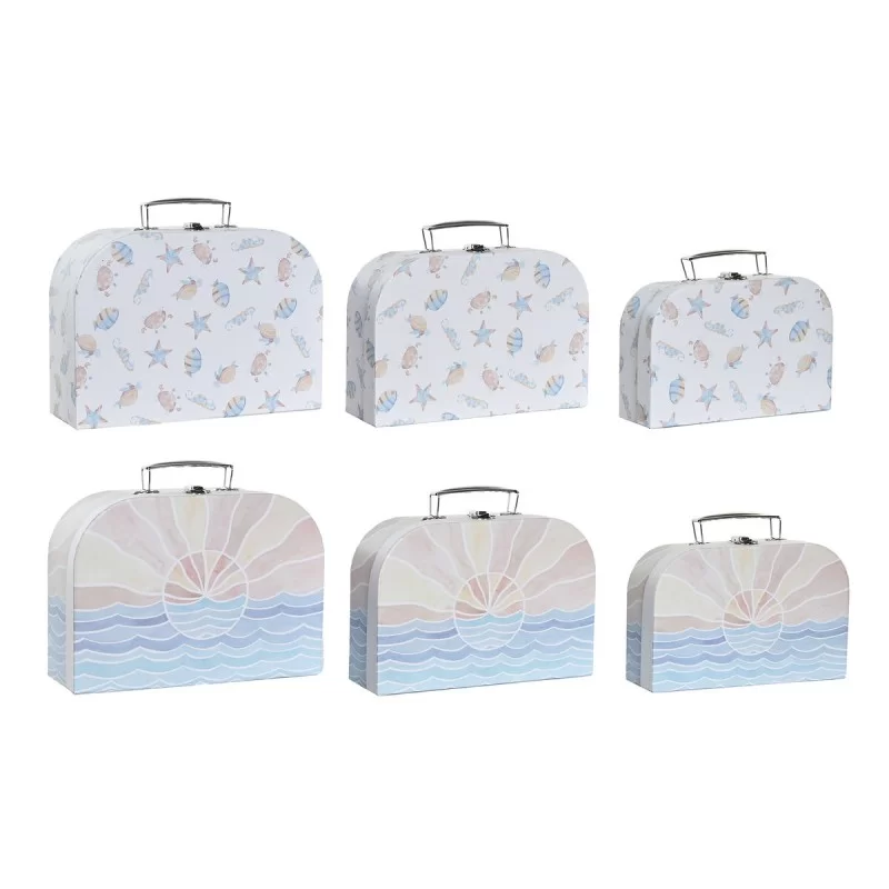 Set of decorative boxes DKD Home Decor Multicolour Metal Cardboard 28 x 9,5 x 20 cm (2 Units)
