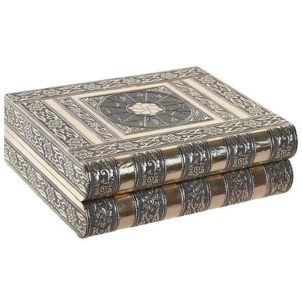 Jewelry box DKD Home Decor Champagne Natural Wood Aluminium 22,5 x 18,8 x 7,6 cm