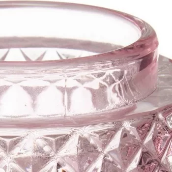 Candleholder Pink Glass (7,5 x 7,5 x 7,5 cm) 2