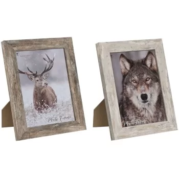 Photo frame Home ESPRIT White Natural Crystal polystyrene...