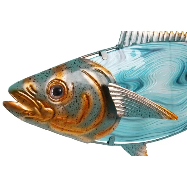 Wall Decoration Home ESPRIT Blue Multicolour Golden Fish Mediterranean 70 x 4,5 x 25,5 cm (2 Units)