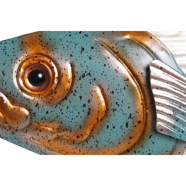 Wall Decoration Home ESPRIT Blue Multicolour Golden Fish Mediterranean 70 x 4,5 x 25,5 cm (2 Units)