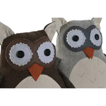 Door stop Home ESPRIT Sand 25 x 12 x 20 cm Owl (2 Units) 2