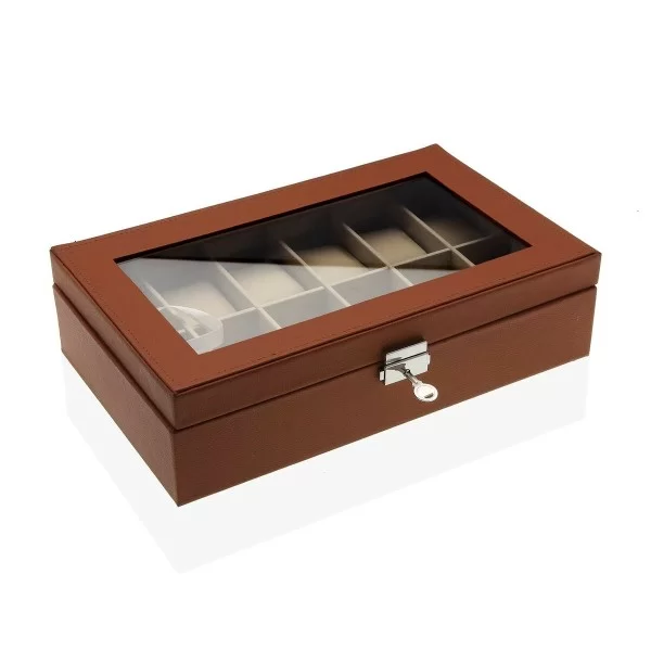 Box for watches Versa Brown polypropylene Polyskin 20 x 8,5 x 32,5 cm