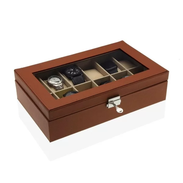Box for watches Versa Brown polypropylene Polyskin 20 x 8,5 x 32,5 cm