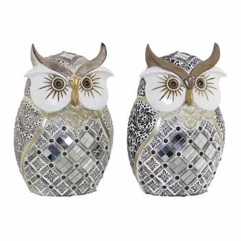 Decorative Figure DKD Home Decor Golden Silver Owl 14 x...