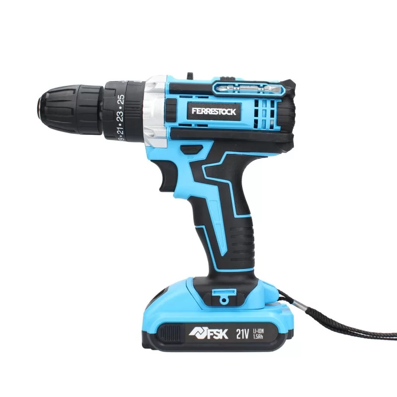 Drill and accessories set Ferrestock FSKTAB101...