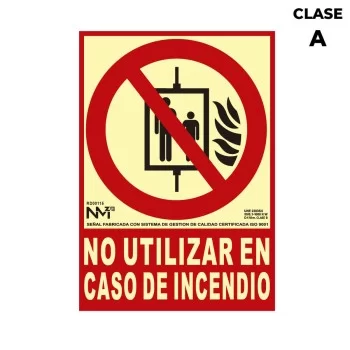 Sign Normaluz No utilizar en caso de incendio PVC (21 x...