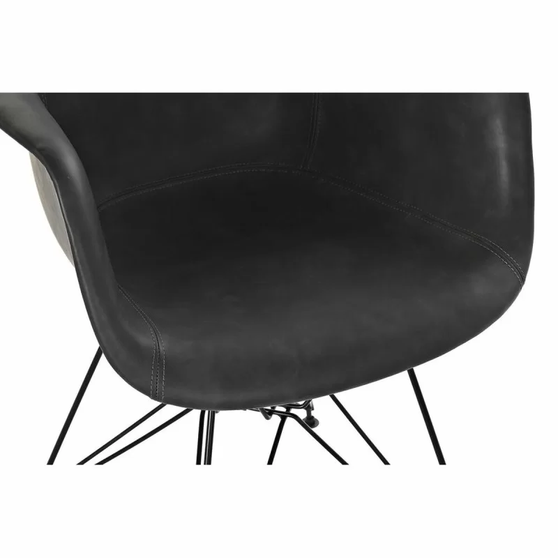 Chair with Armrests DKD Home Decor Dark grey...
