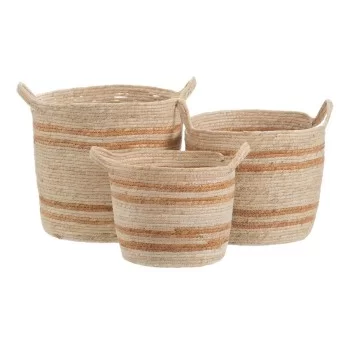 Set of Baskets Natural Beige 33 x 33 x 38 cm Natural...