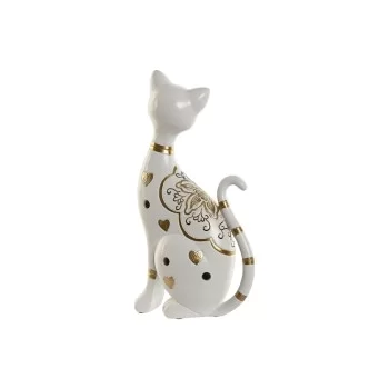 Decorative Figure Home ESPRIT White Golden Cat Romantic... 2