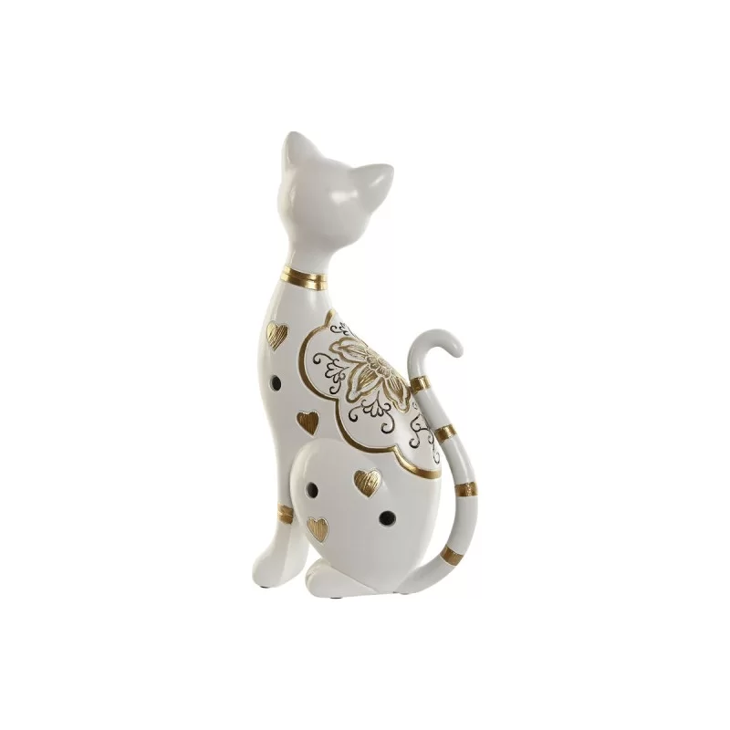 Decorative Figure Home ESPRIT White Golden Cat...
