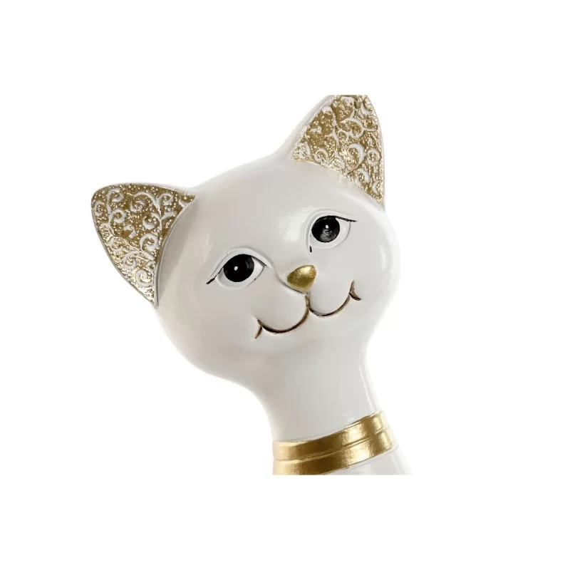 Decorative Figure Home ESPRIT White Golden Cat...