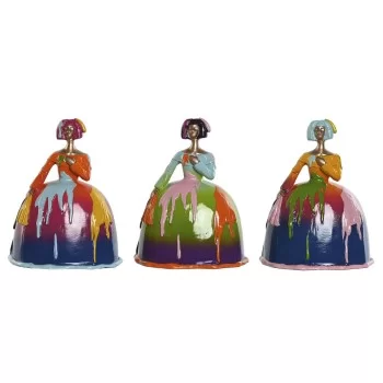 Decorative Figure Home ESPRIT Multicolour Lady 17 x 13 x...