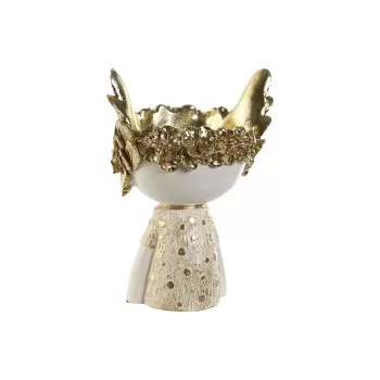 Decorative Figure Home ESPRIT White Golden 18 x 14 x 25 cm 2