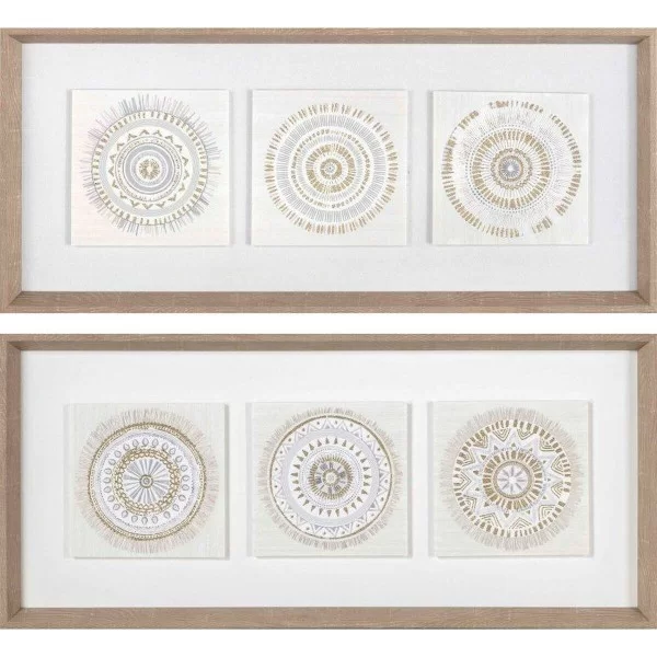 Painting DKD Home Decor 61 x 3,8 x 26 cm 63,5 x 4 x 28,6 cm Circles Scandinavian (2 Units)