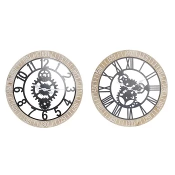 Wall Clock DKD Home Decor Black Natural Iron Plastic MDF...