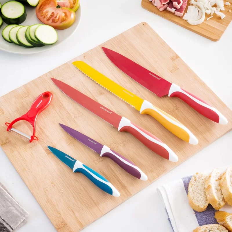 Set of Ceramic Coated Knives with Peeler...
