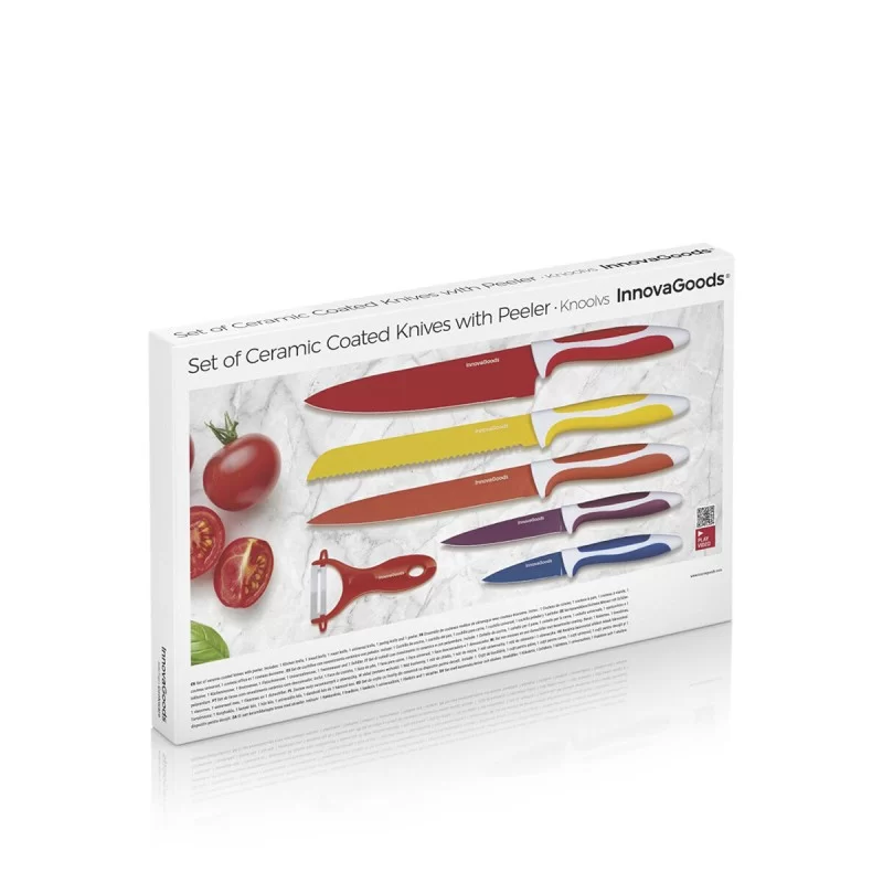 Set of Ceramic Coated Knives with Peeler...