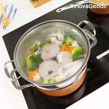 InnovaGoods Copper-Effect Pot Set & Steamer (6 Pieces) 2