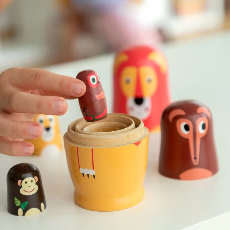 Matryoshka Wooden Animal Figures Funimals...