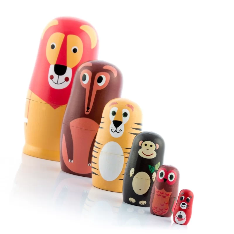 Matryoshka Wooden Animal Figures Funimals...