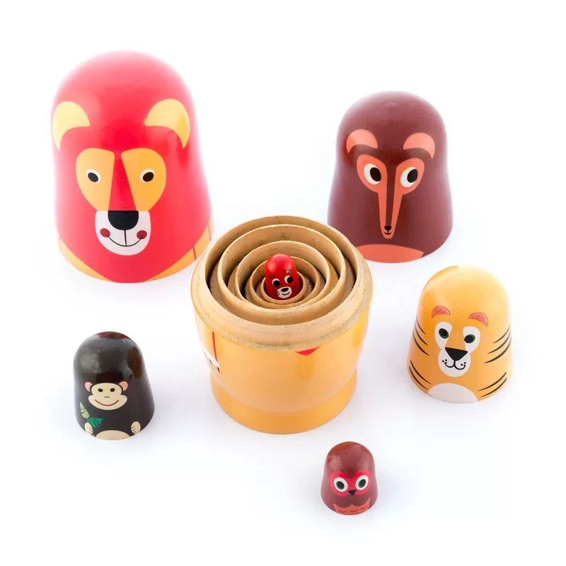 Matryoshka Wooden Animal Figures Funimals...