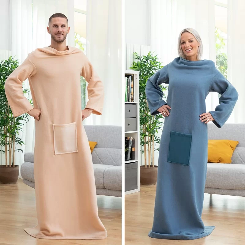 Single Sleeved Blanket with Central Pocket...