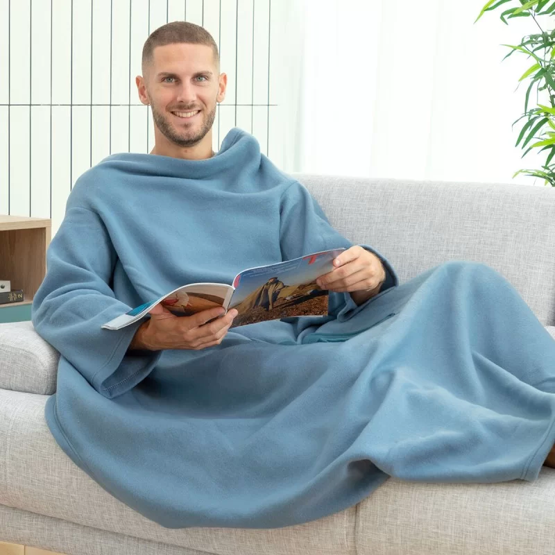 Single Sleeved Blanket with Central Pocket...