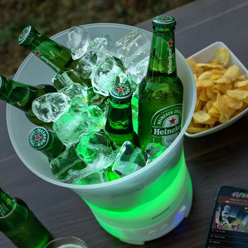 LED bucket with rechargeable speaker Sonice...