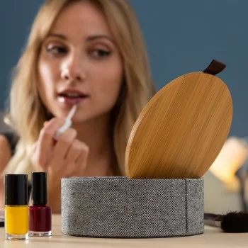 Bamboo Organiser Jewellery Box with Mirror Mibox InnovaGoods 2