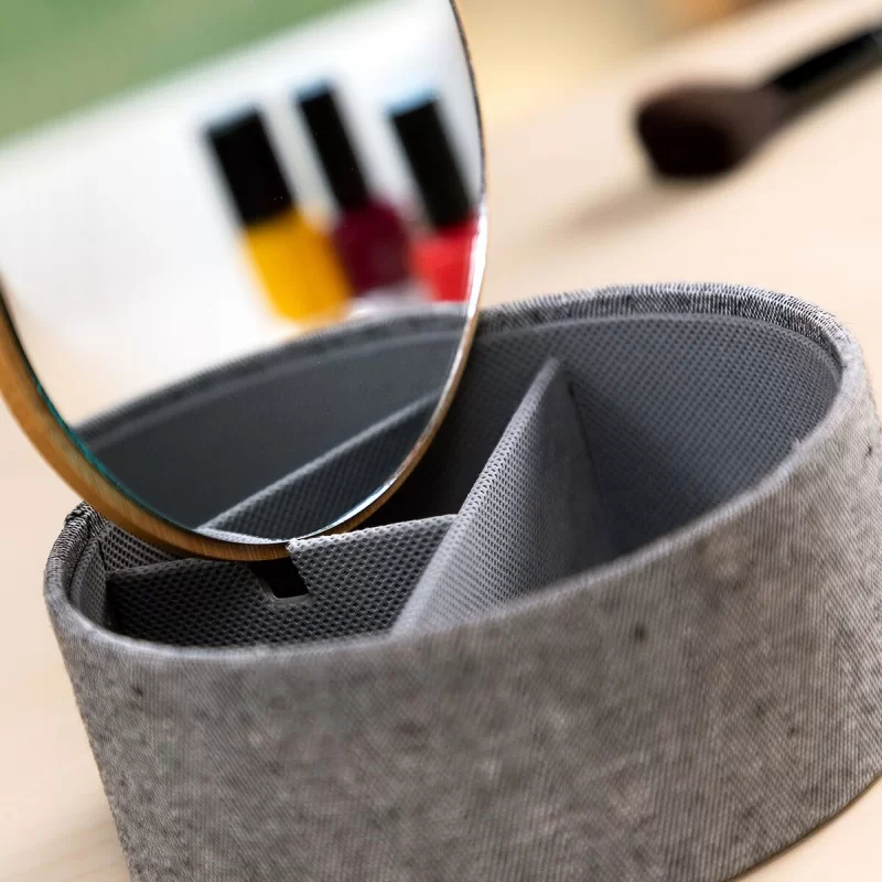 Bamboo Organiser Jewellery Box with Mirror...