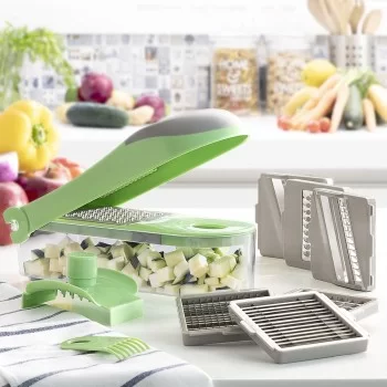 7 in 1 vegetable cutter, grater and mandolin with recipes...