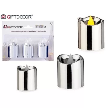 LED Candle Silver Plastic 2