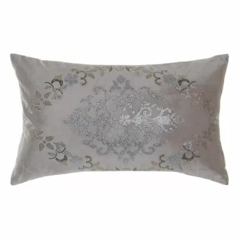 Cushion DKD Home Decor Grey Velvet Polyester Pink (50 x...