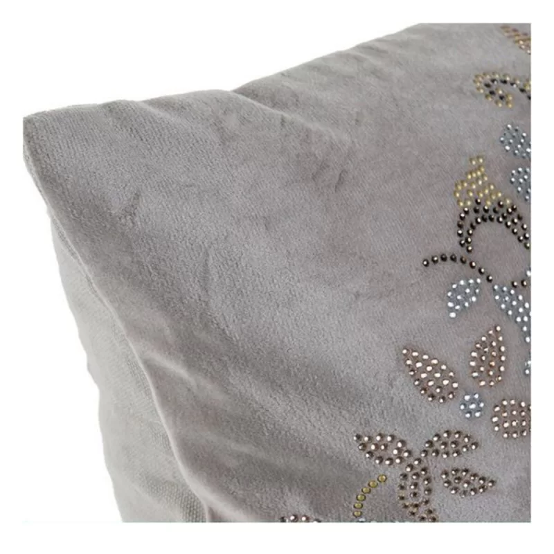 Cushion DKD Home Decor Grey Velvet Polyester...