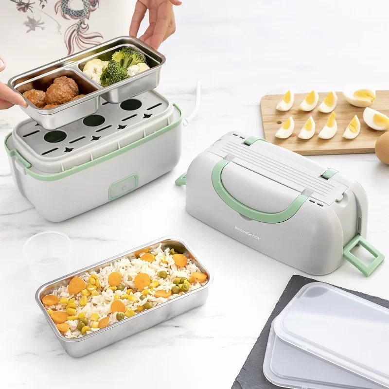 3-in-1 Electric Steamer Lunch Box with Recipes...