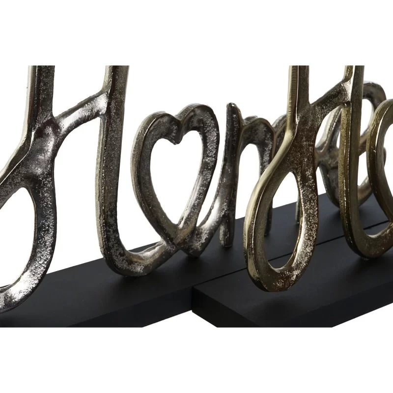 Decorative Figure DKD Home Decor Black Golden...