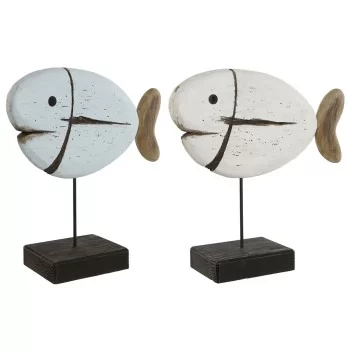 Decorative Figure Home ESPRIT White Natural Fish Aged...