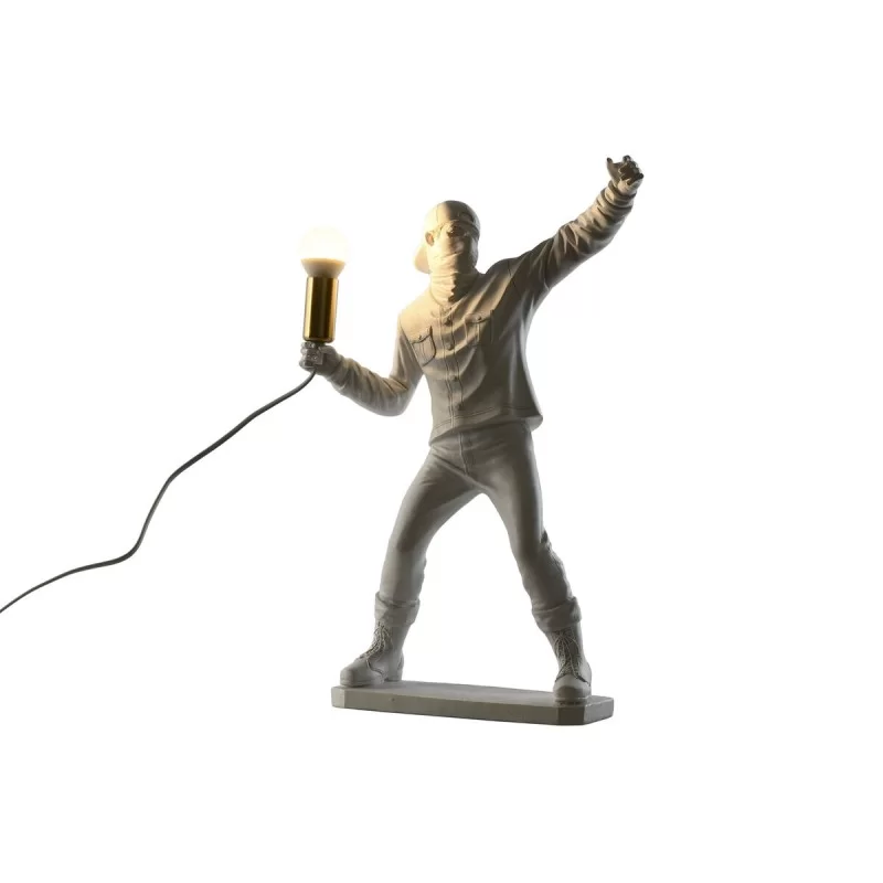 Desk lamp Home ESPRIT White Golden Resin 220 V...