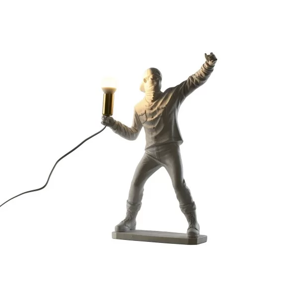 Desk lamp Home ESPRIT White Golden Resin 220 V 32 x 13 x 52 cm