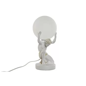 Desk lamp Home ESPRIT White Golden Resin Plastic 220 V 14...