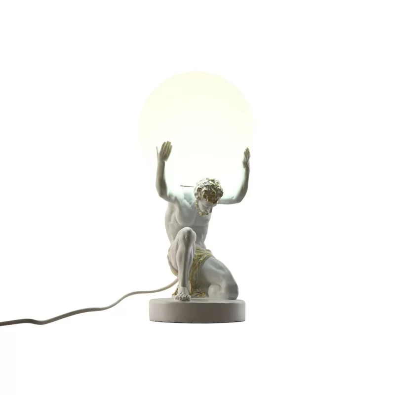 Desk lamp Home ESPRIT White Golden Resin...
