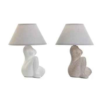 Desk lamp Home ESPRIT White Beige Stoneware 40 W 220 V 22...