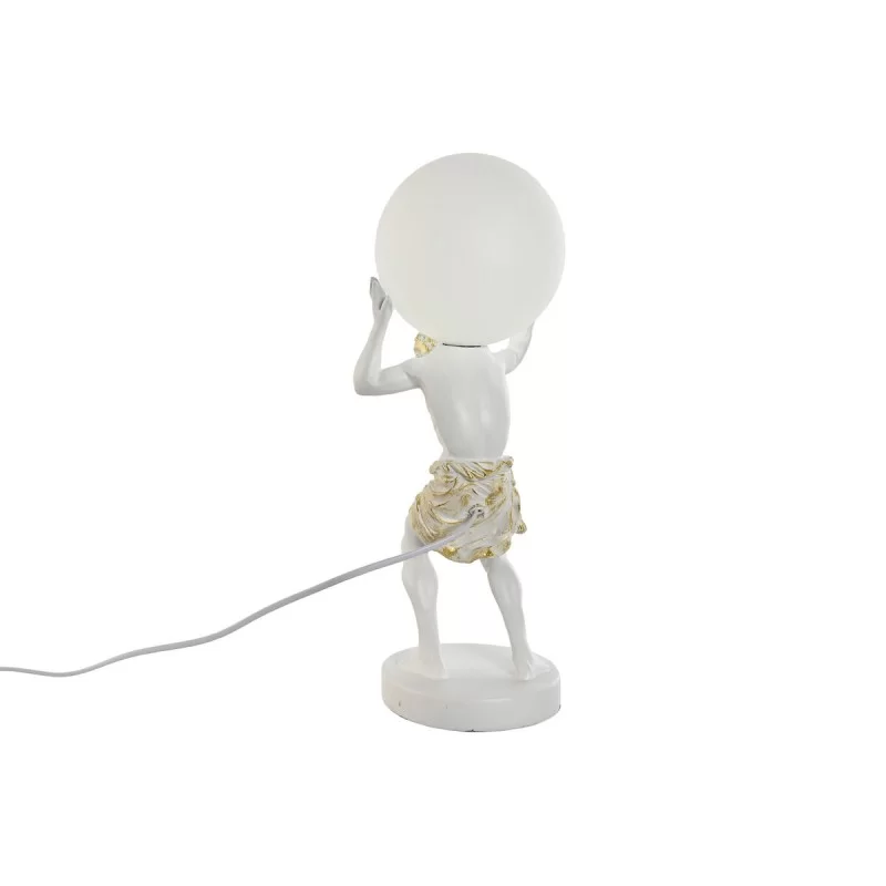 Desk lamp Home ESPRIT White Golden Resin...
