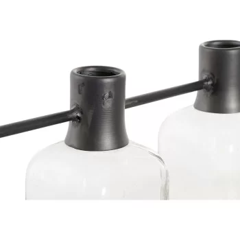 Vase DKD Home Decor Black Natural Metal Crystal Paolownia... 2