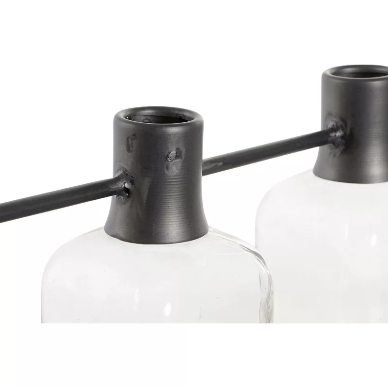 Vase DKD Home Decor Black Natural Metal Crystal...