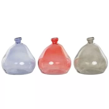 Vase DKD Home Decor Black Red Navy Blue Tempered Glass 17...